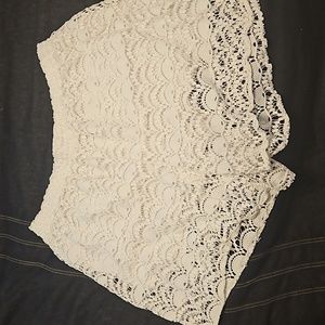 Lane Bryant White Lace Shorts